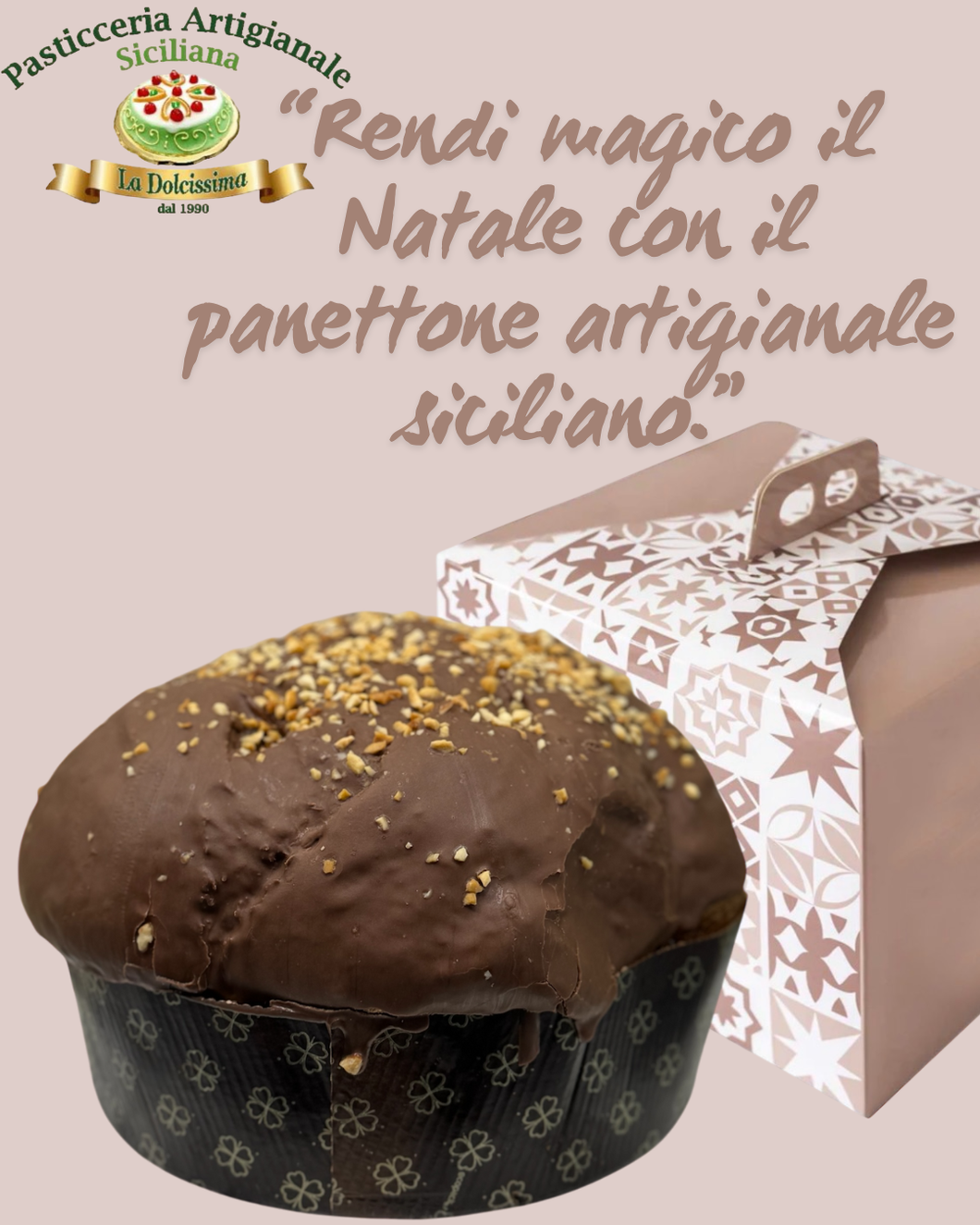 Panettone artigianale con crema Cioccolato da 1.2Kg