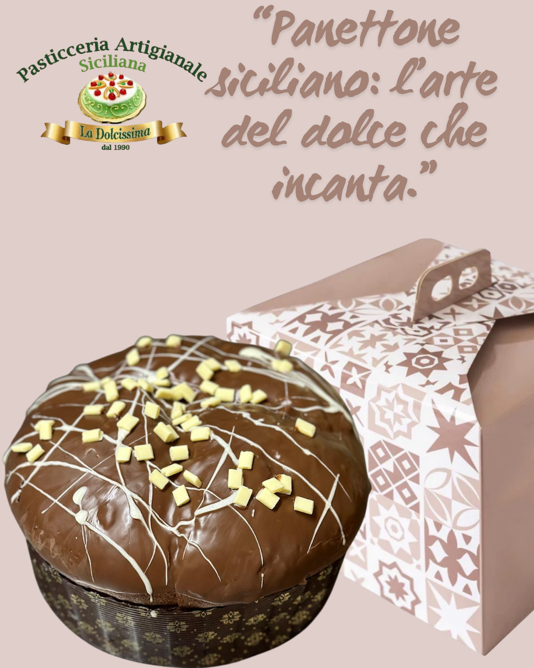 Panettone artigianale con crema cioccolato bianco da 1.2Kg