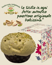 Carica l&#39;immagine nel visualizzatore di Gallery, Panettone artigianale con crema Pistacchio da 1.2Kg
