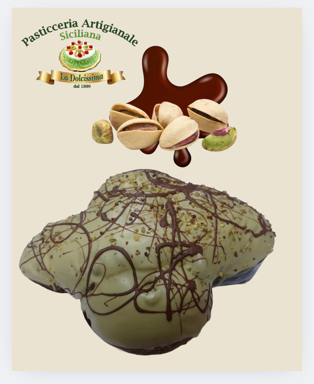 Colomba artigianale al pistacchio e nutella 900 gr