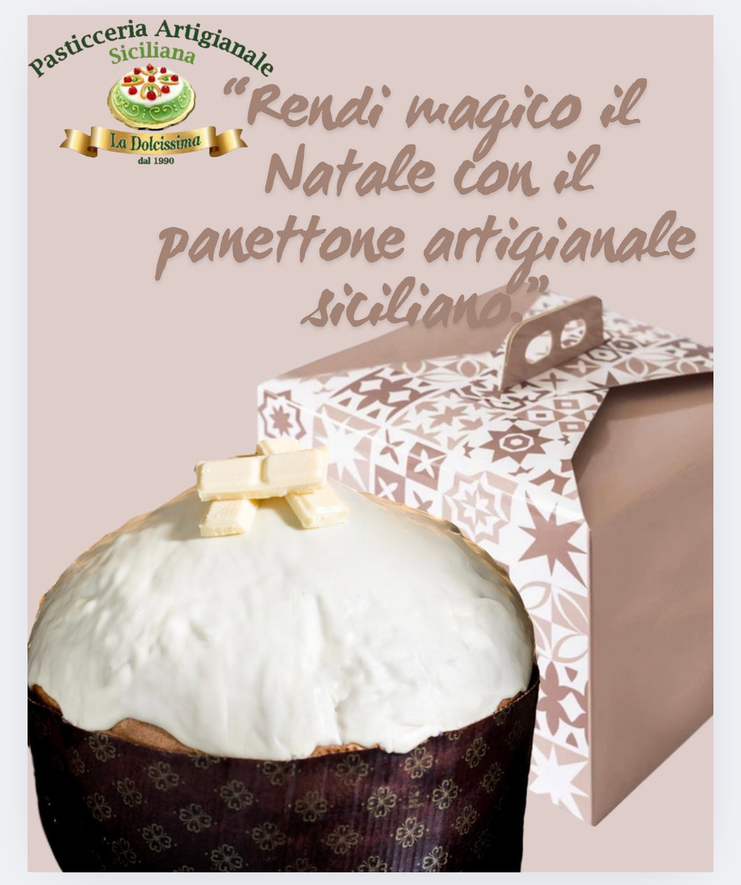 Panettone artigianale con crema Galak da 1.2Kg