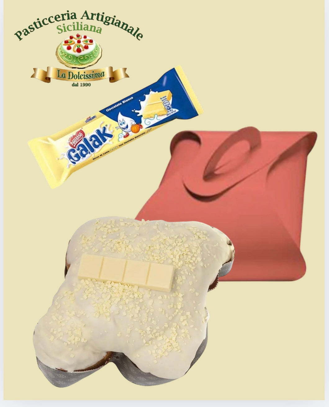 colomba artigianale al cioccolato bianco galak 900 gr